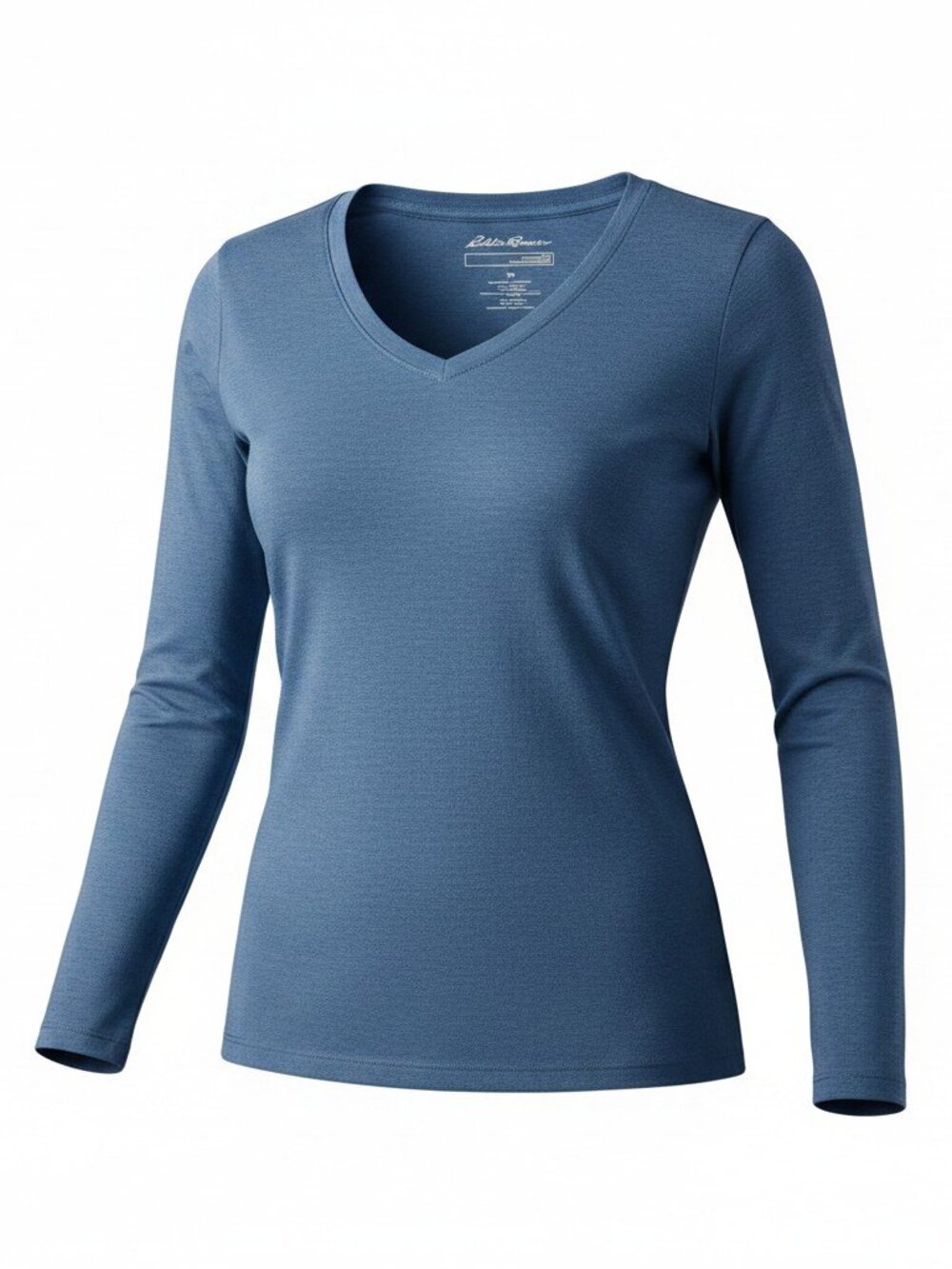 Eddie Bauer Blue Long Sleeve V-Neck Tee - Size Small (S/P)